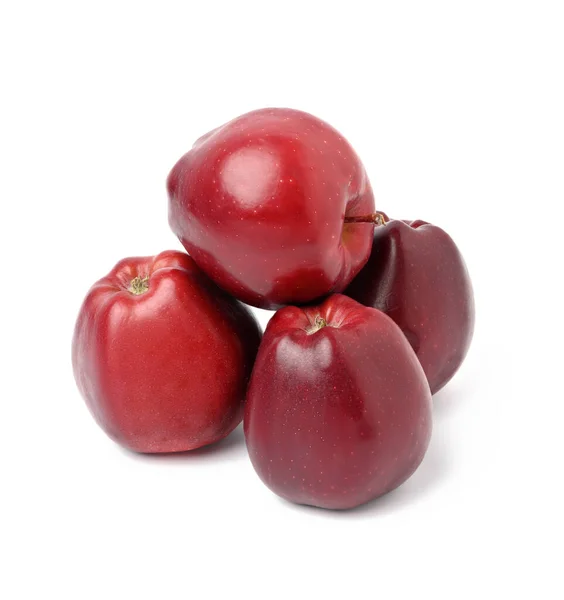 Ein Bund Reifer Dunkelroter Äpfel Auf Weißem Hintergrund Sorte Red — Stockfoto