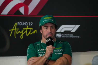  Fernando Alonso (ESP) - Aston Martin Aramco F1 Team - Aston Martin AMR25 - Mercedes Formula 1 MSC Cruises United States Grand Prix 2025, Austin, TX, ABD, 16-18 Ekim 2025 tarihleri arasında. 2025 FIA Formula 1 Dünya Şampiyonasının 19. Raundu
