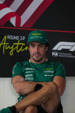  Fernando Alonso (ESP) - Aston Martin Aramco F1 Team - Aston Martin AMR25 - Mercedes Formula 1 MSC Cruises United States Grand Prix 2025, Austin, TX, ABD, 16-18 Ekim 2025 tarihleri arasında. 2025 FIA Formula 1 Dünya Şampiyonasının 19. Raundu