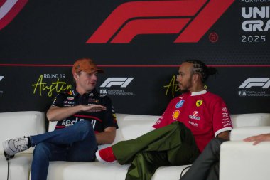 Max Verstappen (NED) - Oracle Red Bull Racing - Red Bull RB21 - Honda RBPT Lewis Hamilton (GBR) - Scuderia Ferrari - Ferrari SF-25 - Ferrari Formula 1 MSC Cruises United States Grand Prix 2025, Austin, TX, ABD