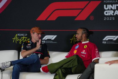  Max Verstappen (NED) - Oracle Red Bull Racing - Red Bull RB21 - Honda RBPT Lewis Hamilton (GBR) - Scuderia Ferrari - Ferrari SF-25 - Ferrari Formula 1 MSC Cruises United States Grand Prix 2025, Austin, TX, ABD, 16-18 Ekim 202