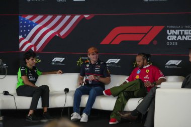 Gabriel Bortoleto (BRA) Stake F1 Team Sauber Max Verstappen (NED) - Oracle Red Bull Racing - Red Bull RB21 - Honda RBPT Lewis Hamilton (GBR) - Scuderia Ferrari - Ferrari SF-25 - Ferrari Formula 1 MSC Cruises United States Grand Prix 