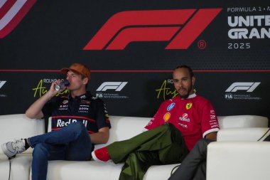  Max Verstappen (NED) - Oracle Red Bull Racing - Red Bull RB21 - Honda RBPT Lewis Hamilton (GBR) - Scuderia Ferrari - Ferrari SF-25 - Ferrari Formula 1 MSC Cruises United States Grand Prix 2025, Austin, TX, ABD