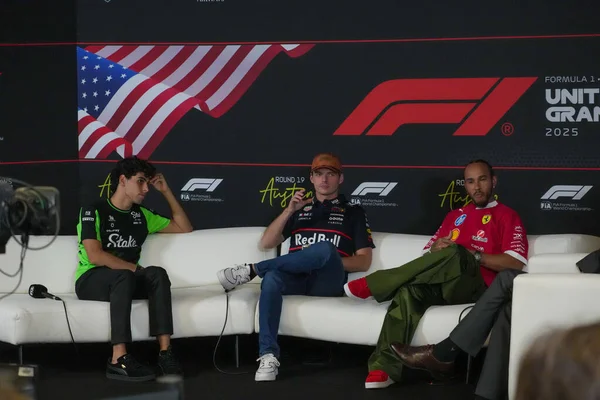 Gabriel Bortoleto (BRA) Stake F1 Team Sauber Max Verstappen (NED) - Oracle Red Bull Racing - Red Bull RB21 - Honda RBPT Lewis Hamilton (GBR) - Scuderia Ferrari - Ferrari SF-25 - Ferrari Formula 1 MSC Cruises United States Grand Prix