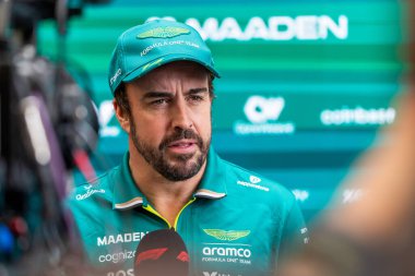  Fernando Alonso (ESP) - Aston Martin Aramco F1 Takımı - Aston Martin AMR25 - Mercedes Formula 1 MSC Cruises Grande Premio de Sao Paulo 2025, Sao Paulo, Brasil, Autodromo Jose Carlos Pace 6-9 Kasım 2025 tarihleri arasında. 2025 'in 21. raundu. 