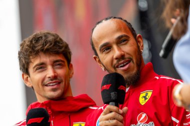 (L) Charles Leclerc (MON) - Scuderia Ferrari - Ferrari SF-25 - Ferrari (R) Lewis Hamilton (GBR) - Scuderia Ferrari - Ferrari SF-25 - Ferrari Formula 1 MSC Cruises Grande Premio de Sao Paulo 2025, Sao Paulo, Bra