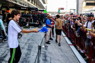 Andrea Kimi Antonelli (ITA) - Mercedes-AMG PETRONAS F1 Team - Mercedes W16 - Mercedes E Performance during the Media Day of the Formula 1 Etihad Airways Abu Dhabi Grand Prix 2025 atYas Marina Circuit in Abu Dhabi, United Arab Emirates, ahead of Round
