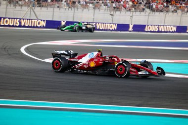 Lewis Hamilton (GBR) - Scuderia Ferrari - Ferrari SF-25 - Ferrari Formula 1 Etihad Havayolları Grand Prix 2025 Ebu Dabi Marina Pisti yarışında Abu Dabi, Birleşik Arap Emirlikleri, 24. Raunt, Sezon Finali ve 24. 