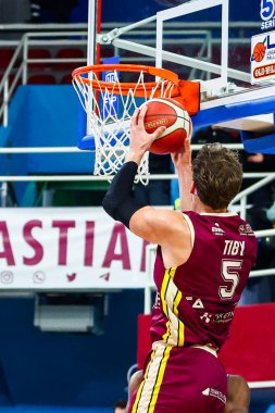 Matthew James Tiby (ABD) - Bi.Emme Service Libertas Livorno Real Sebastiani Rieti vs Bi.Emme Service Libertas Livorno Stagione 2025-26 Campionato Italiano Pallacanestro - Eski Vahşi Batı Serie A2 Maschile - Normal Mevsim, Round 17