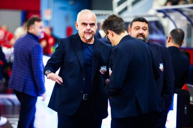 Franco Ciani (ITA) - Koç Real Sebastiani Rieti Real Sebastiani Rieti, Bi.Emme Servisi Libertas Livorno Stagione 2025-26 Campionato Italiano Pallacanestro - Vahşi Batı Serie A2 Maschile Normal Mevsim, Round 17