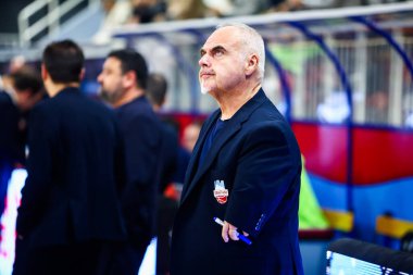 Franco Ciani (ITA) - Koç Real Sebastiani Rieti Real Sebastiani Rieti, Bi.Emme Servisi Libertas Livorno Stagione 2025-26 Campionato Italiano Pallacanestro - Vahşi Batı Serie A2 Maschile Normal Mevsim, Round 17