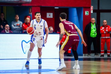 Matteo Parravicini (ITA) - Real Sebastiani Rieti Real Sebastiani Rieti - Bi.Emme Servisi Libertas Livorno Stagione 2025-26 Campionato Italiano Pallacanestro - Vahşi Batı Serie A2 Maschile - Round 17