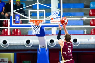 Matthew James Tiby (ABD) - Bi.Emme Service Libertas Livorno Real Sebastiani Rieti vs Bi.Emme Service Libertas Livorno Stagione 2025-26 Campionato Italiano Pallacanestro - Eski Vahşi Batı Serie A2 Maschile - Normal Mevsim, Round 17