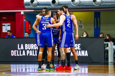 Brindisi Takımı, Real Sebastiani Rieti - Valtur Brindisi Stagione - 2025-26 Campionato Italiano Pallacanestro - Vahşi Batı Serisi A2 Maschile - Normal sezon, Raund 15 - Fotoğraf Alessio De Marco