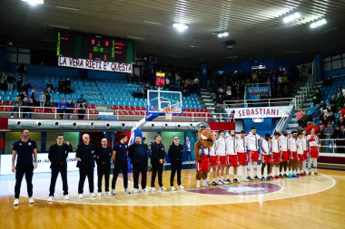 Rieti Takımı Sunumu: Real Sebastiani Rieti - Valtur Brindisi Stagione - 2025-26 Campionato Italiano Pallacanestro - Vahşi Batı Serisi A2 Maschile - Normal Sezon, Raunt 15 - Fotoğraf Alessio De Marco