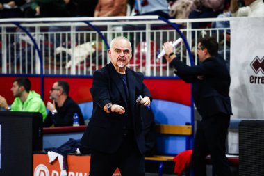 Franco Ciani (ITA) - Real Sebastiani Rieti, Real Sebastiani Rieti 'ye karşı Valtur Brindisi Stagione 2025-26 Campionato Italiano Pallacanestro - Vahşi Batı Serisi A2 Maschile - Normal Mevsim, Raund 15 - Fotoğraf Alessio De Marco