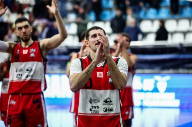 Matteo Parravicini (ITA) - Real Sebastiani Rieti, Real Sebastiani Rieti 'ye karşı Valtur Brindisi Stagione 2025-26 Campionato Italiano Pallacanestro - Vahşi Batı Serie A2 Maschile - Normal sezon, Raund 15 -- Fotoğraf Alessio De Marco