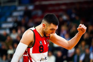 Tommaso Guariglia (ITA) - Real Sebastiani Rieti, Real Sebastiani Rieti 'ye karşı Valtur Brindisi Stagione 2025-26 Campionato Italiano Pallacanestro - Vahşi Batı Serie A2 Maschile - Normal sezon, Raund 15 - Fotoğraf Alessio De Marco