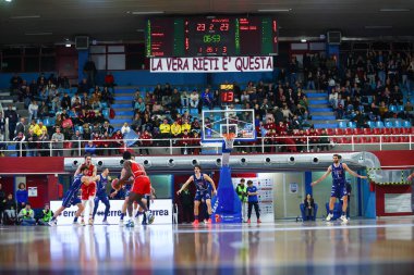 Atmoshpere, Real Sebastiani Rieti vs Flats Service Fortitudo Bologna - Stagione 2025-26 Campionato Italiano Pallacanestro - Vahşi Batı Serisi A2 Maschile - Normal Sezon, Round 19 - Fotoğraf Alessio De Marco