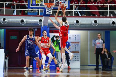 Davide Pascolo (ITA) - RSR Sebastiani Rieti, Real Sebastiani Rieti vs Flats Service Fortitudo Bologna - Stagione 2025-26 Campionato Italiano Pallacanestro - Vahşi Batı Serie A2 Maschile - Normal Sezon, Round 19 - Fotoğraf Alessio De Marco