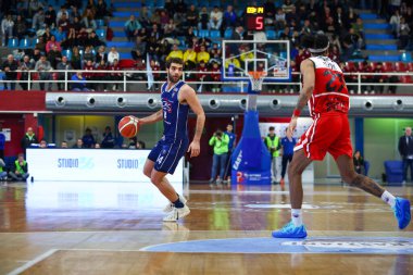 Vincenzo Guaiana (ITA) - Real Sebastiani Rieti vs Flats Service Fortitudo Bologna - Stagione 2025-26 Campionato Italiano Pallacanestro - Eski Vahşi Batı Serie A2 Maschile - Normal Mevsim, Round 19 - Fotoğraf Alessi
