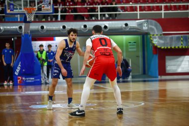 Gianluca Della Rosa (ITA) - Real Sebastiani Rieti vs Flats Service Fortitudo Bologna - Stagione 2025-26 Campionato Italiano Pallacanestro - Eski Vahşi Batı Serie A2 Maschile - Normal Mevsim, Round 19 - Fotoğraf Ales
