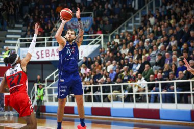 Paulius Sorokas (LTU) - Real Sebastiani Rieti vs Flats Service Fortitudo Bologna - Stagione 2025-26 Campionato Italiano Pallacanestro - Eski Vahşi Batı Serie A2 Maschile - Normal Mevsim, Round 19 - Fotoğraf Alessio