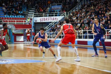 Gianluca Della Rosa (ITA) - Real Sebastiani Rieti vs Flats Service Fortitudo Bologna - Stagione 2025-26 Campionato Italiano Pallacanestro - Eski Vahşi Batı Serie A2 Maschile - Normal Mevsim, Round 19 - Fotoğraf Ales