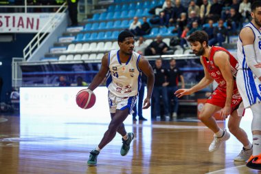 #11 Darius Perry (ABD) - RSR Sebastiani Rieti, Real Sebastiani Rieti, Dole Basket Rimini - Stagione 2025-26 Campionato Italiano Pallacanestro - Vahşi Batı Serisi A2 Maschile - Normal sezon, Round 23 - Fotoğraf Alessio De Marco
