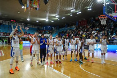 Real Sebastiani Rieti - Dole Basket Rimini - Stagione 2025-26 Campionato Italiano Pallacanestro - Vahşi Batı Serisi A2 Maschile - Normal sezon, Round 23 - Fotoğraf Alessio De Marco