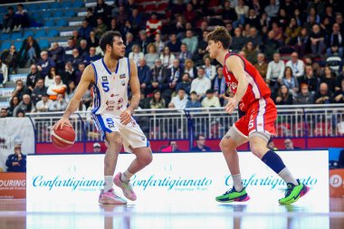 Mattia Palumbo (ITA) RSR Sebastiani Rieti, Real Sebastiani Rieti vs Gemini Mestre - Stagione 2025-26 Campionato Italiano Pallacanestro - Vahşi Batı Serie A2 Maschile - Normal sezon - Alessio De Marco