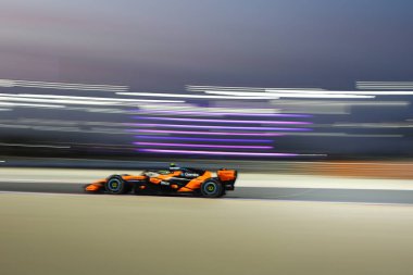 (1) Lando Norris (GBR) - McLaren Mastercard F1 Team - McLaren MCL40 - Mercedes during the first official pre-season testing session of the 2026 FIA Formula One World Championship at Bahrain International Circuit in Sakhir, Bahrain. The three-day test