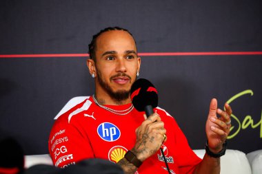 (44) Lewis Hamilton (GBR) - Scuderia Ferrari HP - Ferrari SF-26 - Ferrari during the day4 (Feb18) of first official pre-season testing session of the 2026 FIA Formula One World Championship at Bahrain International Circuit in Sakhir, Bahrain. The thr