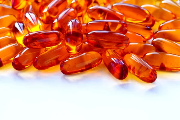 Biyolojik katkı maddeleri gıda, vitaminler, kapsüller bir omega 3 balık yağı ile — Stok fotoğraf