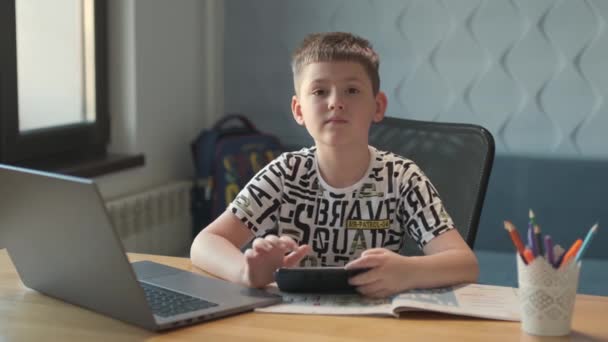 Zpět Školy Online Učení Lekce Dálku Vzdělávání Doma Technologie Pro — Stock video