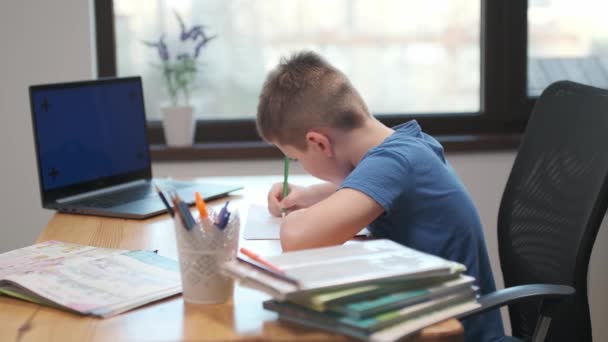 Volta Escola Aprendizagem Line Lição Distância Educação Casa Tecnologia Para — Vídeo de Stock