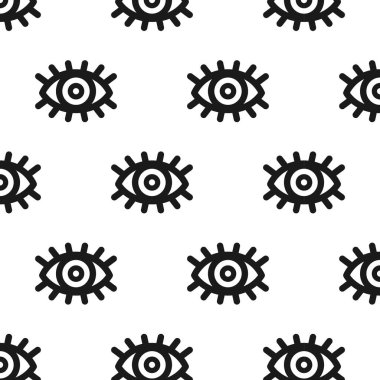 Göz deseni. İzole edilmiş beyaz arka plan. Vektör illüstrasyonu.