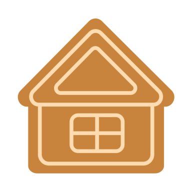 Basit zencefilli kurabiye evi. İzole edilmiş beyaz arka plan. Vektör illüstrasyonu.