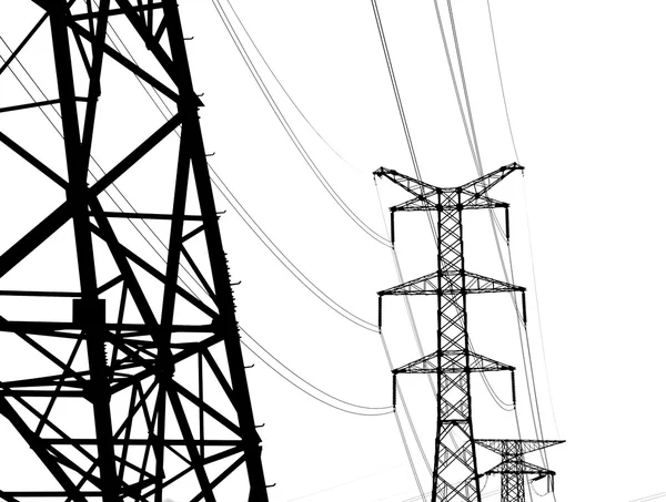Power Line White Background — Stock Photo, Image