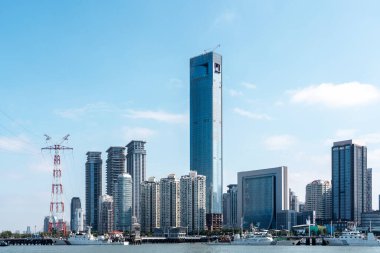 Xiamen gökdelenlerinin modern Çin gökdelenleri.