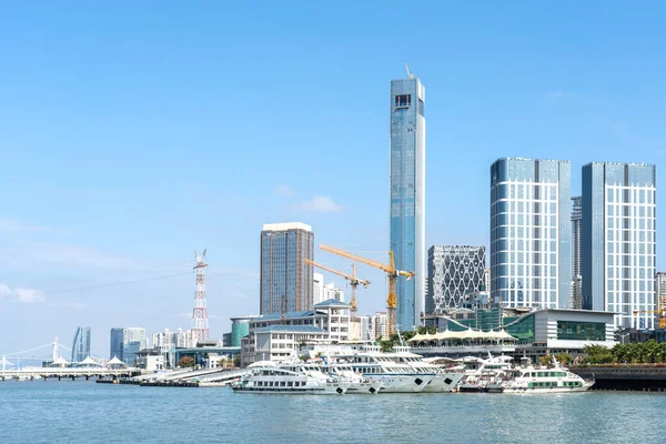 Horizonte Xiamen Dos Arranha Céus Modernos Cidade Chinesa — Fotografia de Stock