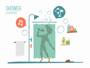 man in a shower clipart