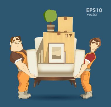 Movers work illustration clipart