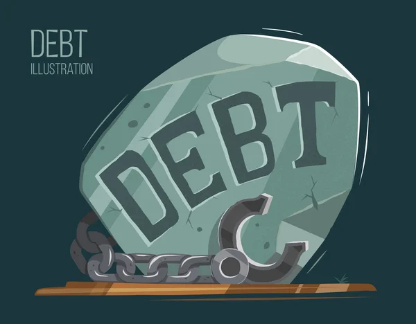 Debt vector illustration — Stock Vector