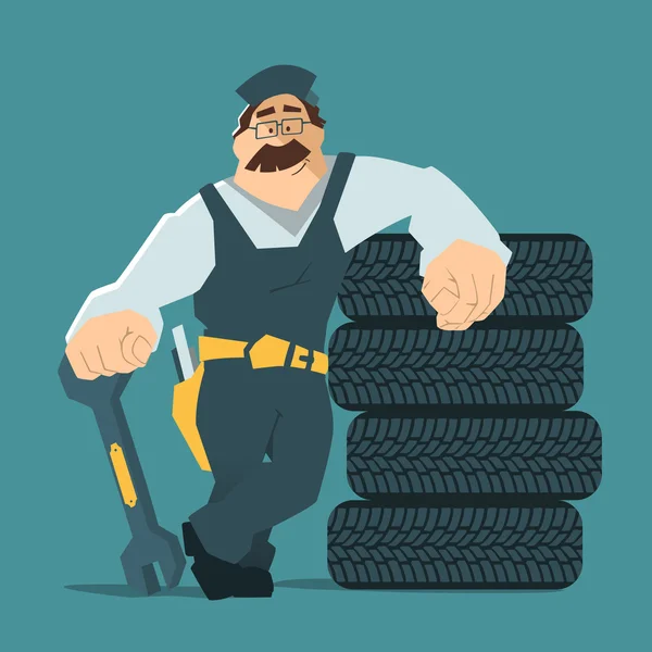 Car tire tyre service — Stok Vektör