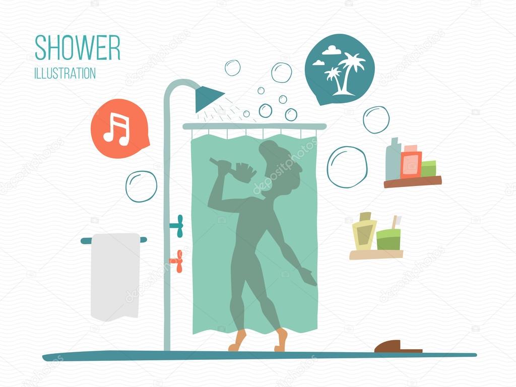 man in a shower