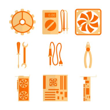 Bilgisayar tamir için Icons set