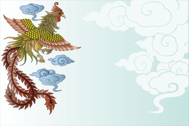 Vektör vintage Çince dragon oyma