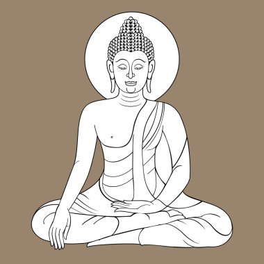 Vektör budda vintage Retro süs vektör illus oyma