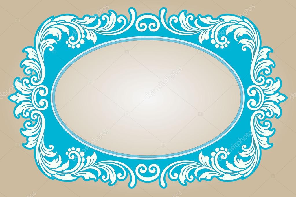 Vector vintage border frame engraving with retro ornament Vector